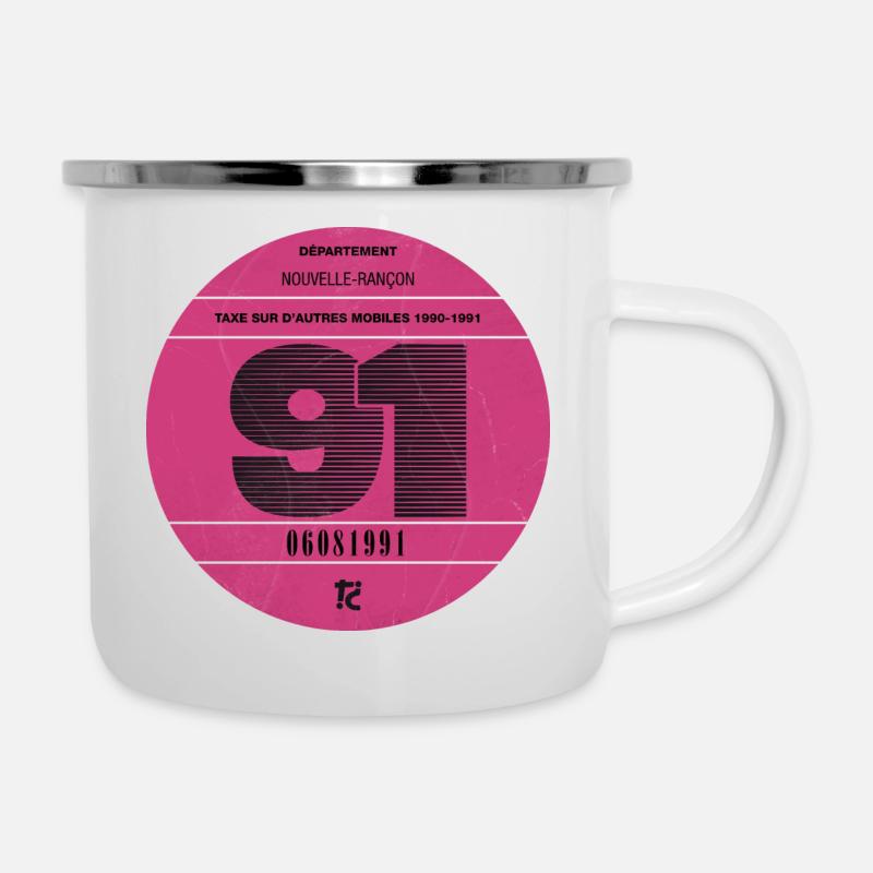 Vignette automobile 1991 - Tasse émaillée - blanc
