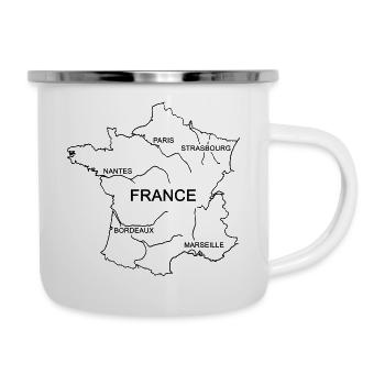 Carte France - Tasse émaillée - blanc - Droite