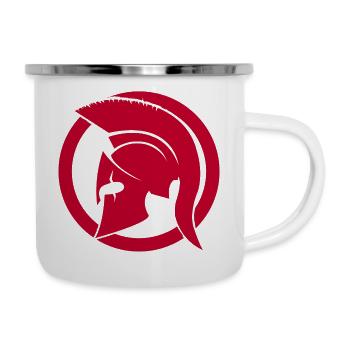 Red spartanisch - Emaille-Tasse - Weiß - Rechts