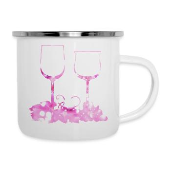 Wine glasses Grape vine leaf - Camper Mug - white - Right