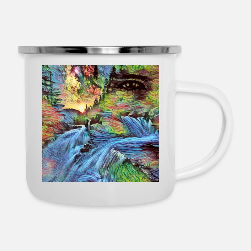 Art graphique - Tasse émaillée - blanc