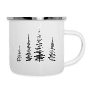 forêt de ligne - conception de forêt - Tasse émaillée - blanc - Droite
