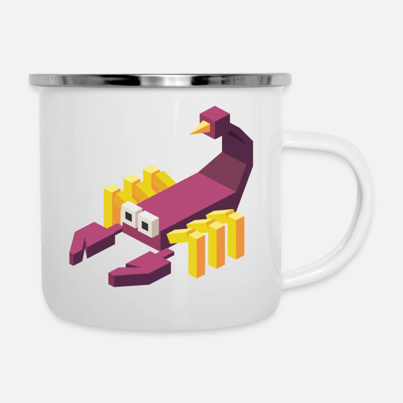 Scorpion Lowpoly - Tasse émaillée - blanc