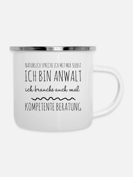 Lustige Geschenkidee Anwalt Kompetenz - Emaille-Tasse - Weiß