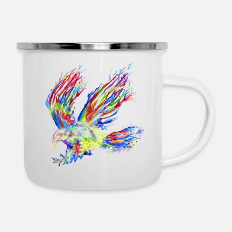 American Eagle - Emaille-Tasse - Weiß
