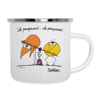 Les Shadoks pompent 02 - Tasse émaillée - blanc - Droite