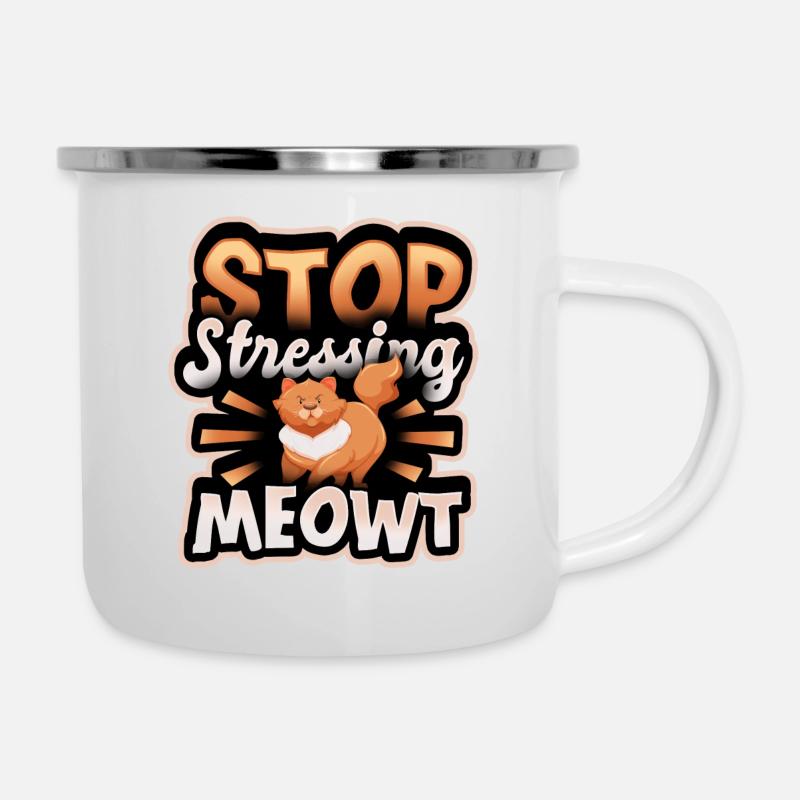 Meowt! - Emaille-Tasse - Weiß