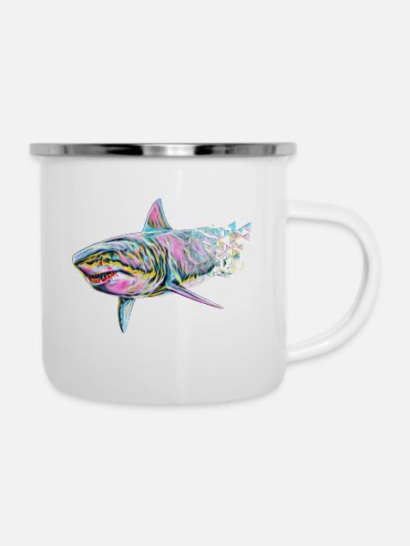 Hai - Emaille-Tasse - Weiß
