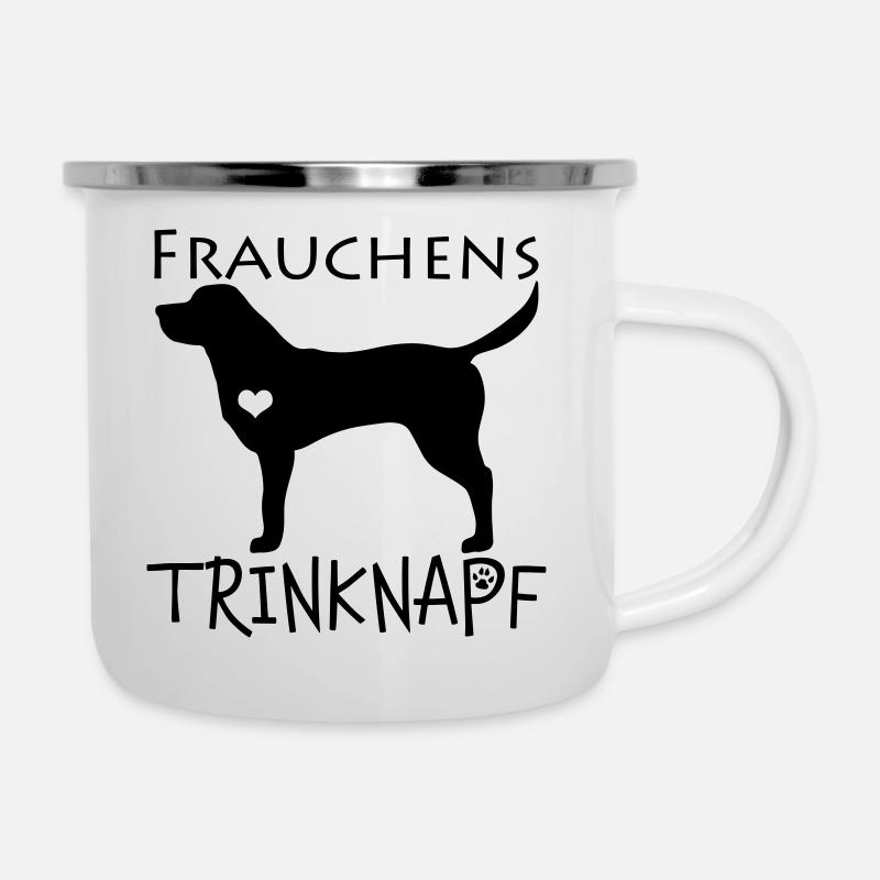 Frauchens Trinknapf Labrador - Emaille-Tasse - Weiß