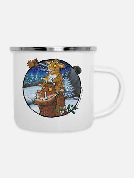 Der Grüffelo mit Kind Winter - Emaille-Tasse - Weiß