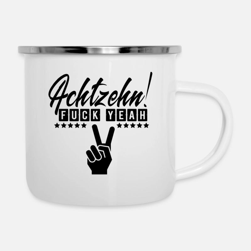 18 Fck Yeah! Cool gift for the 18th birthday - Camper Mug - white