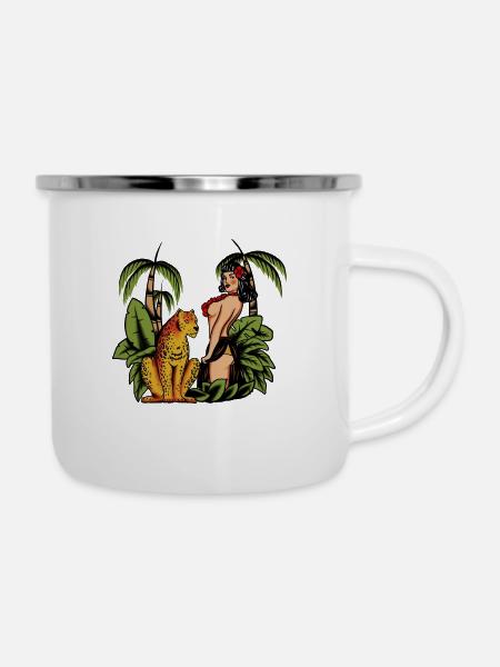 QueenoftheJungle - Emaille-Tasse - Weiß