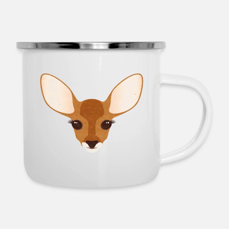 cerf - Tasse émaillée - blanc