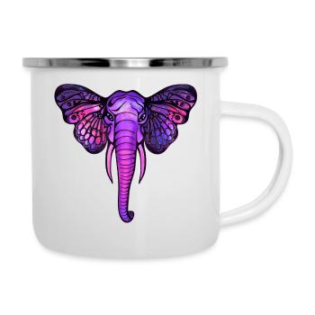 Space elephant, butterfly ears, galaxy, africa, - Camper Mug - white - Right