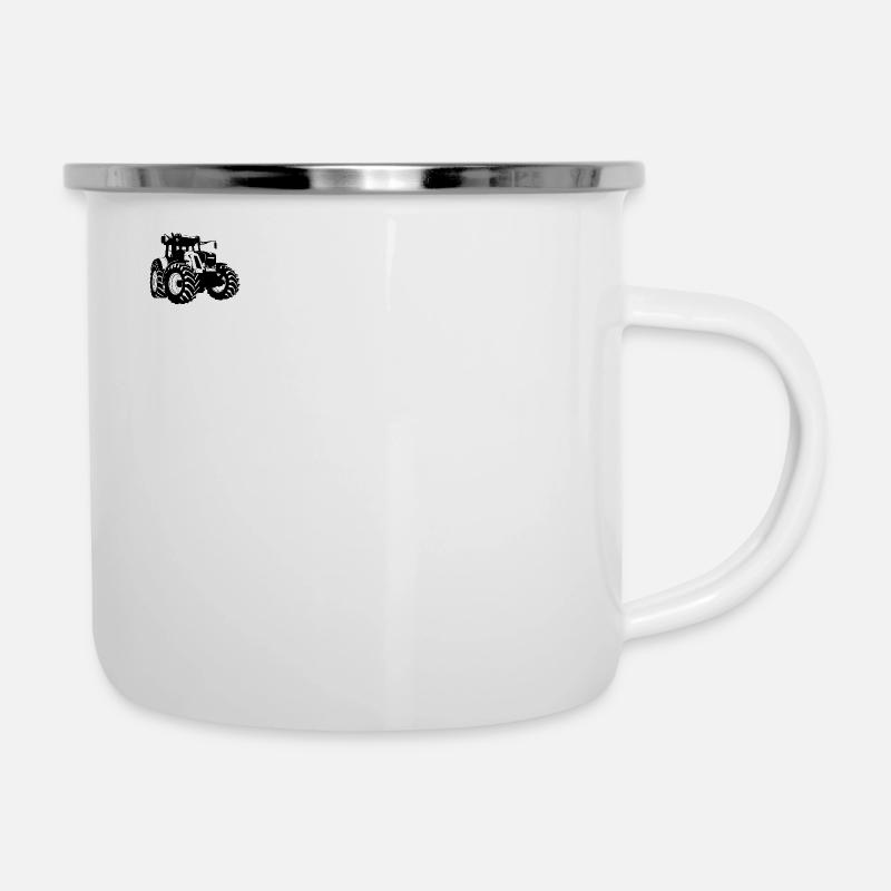 Traktor - Trecker - Schlepper - Landwirt - Emaille-Tasse - Weiß
