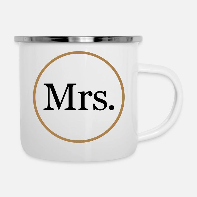 Mr Mrs Hochzeit Wedding - Emaille-Tasse - Weiß