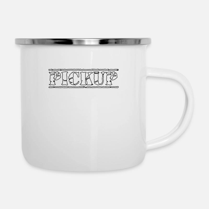 Pick-Up-Fahrer Geschenkidee - Emaille-Tasse - Weiß