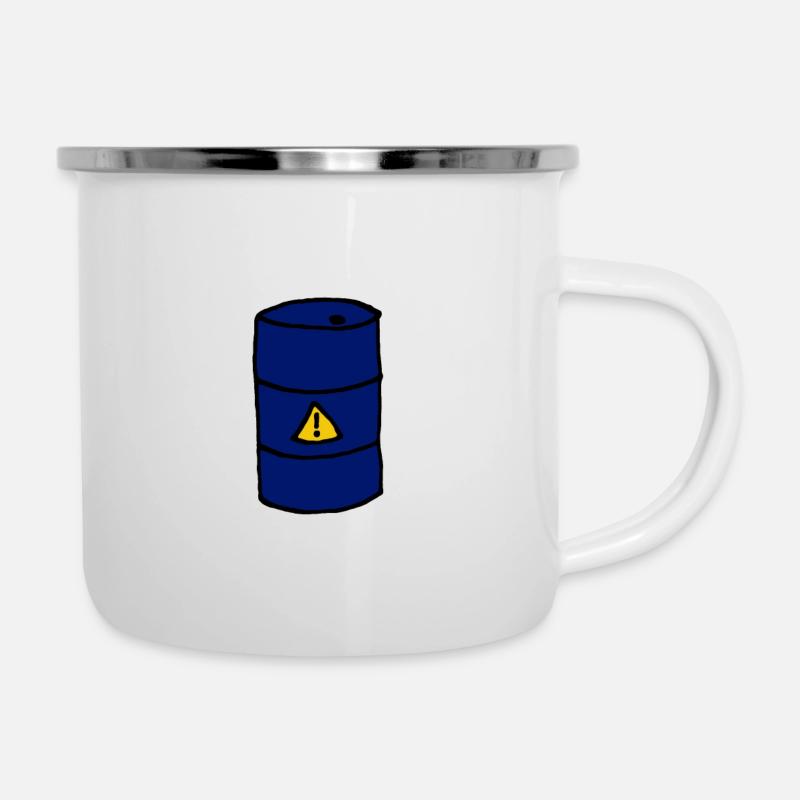 Barrel with dangerous goods, cartoon, gift idea - Camper Mug - white
