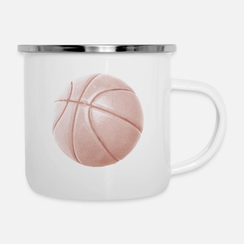 Basketball - Emaille-Tasse - Weiß
