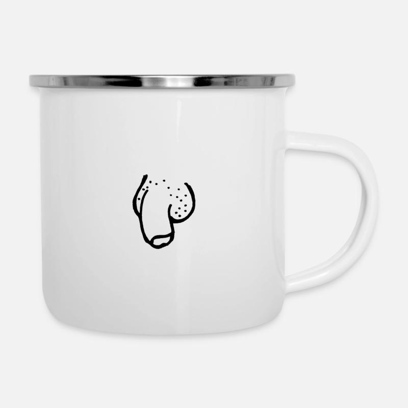 Bite pénis arbre bite - Tasse émaillée - blanc