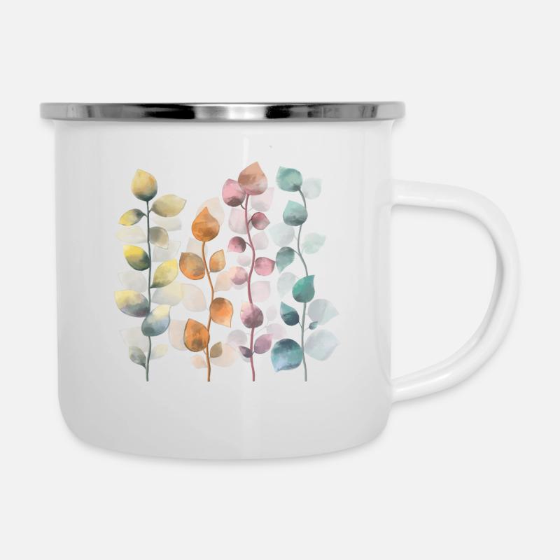 Flora und Fauna - Emaille-Tasse - Weiß