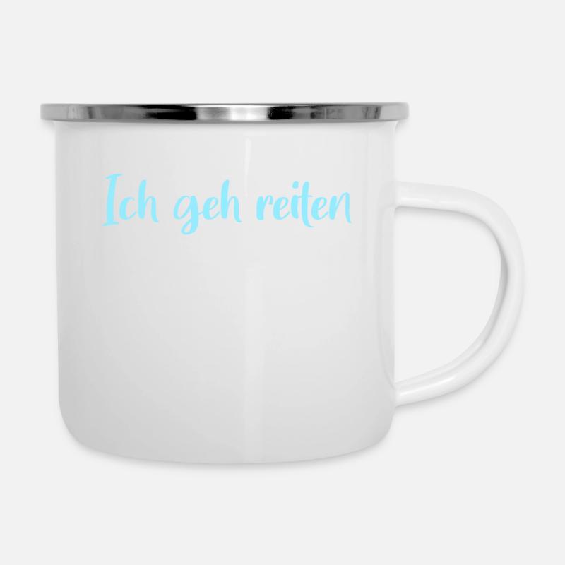 Ich geh reiten - Emaille-Tasse - Weiß