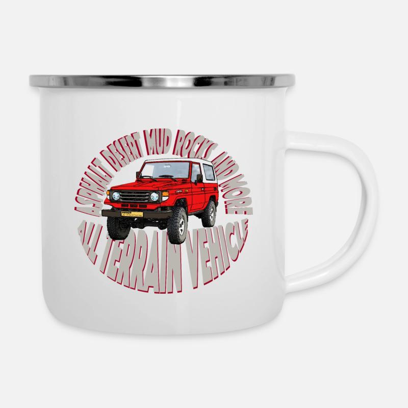 Offroader J7 ROT - Emaille-Tasse - Weiß