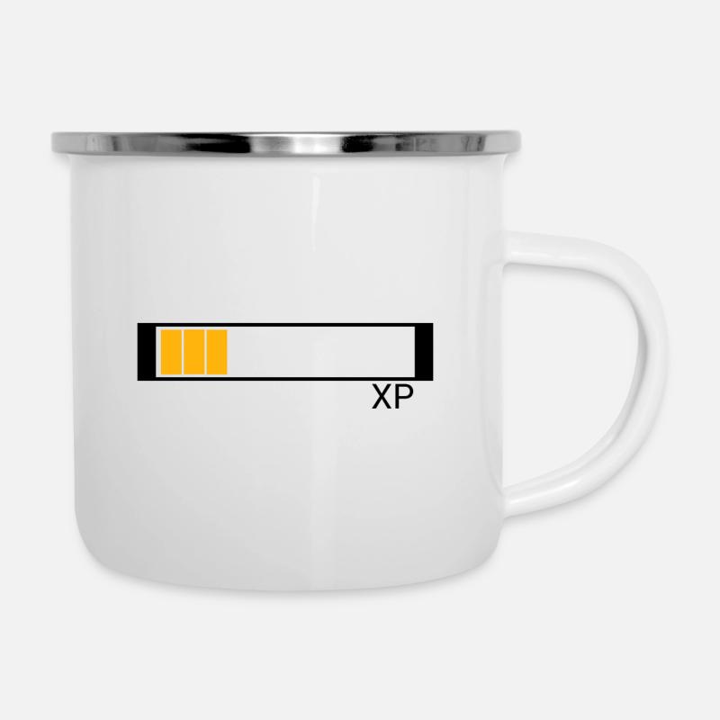 Conception de points d'expérience XP pour nerd et geek - Tasse émaillée - blanc