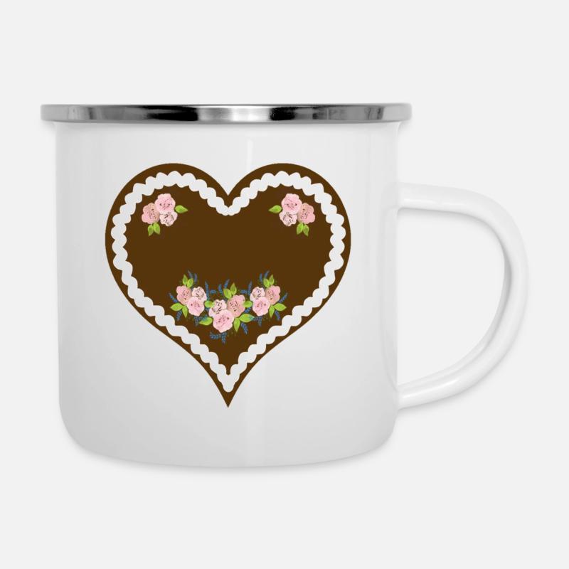 Gingerbread heart blank / CUSTOMIZABLE - Camper Mug - white