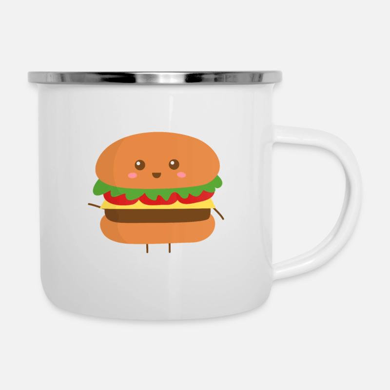 Burger mignon Doodle - Tasse émaillée - blanc