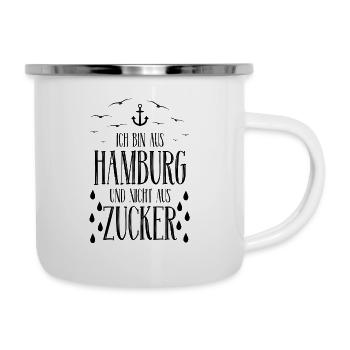 Ich bin aus hamburg und nicht aus zucker - Emaille-Tasse - Weiß - Rechts