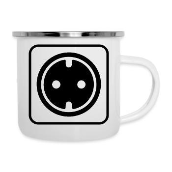Prise icon - Tasse émaillée - blanc - Droite