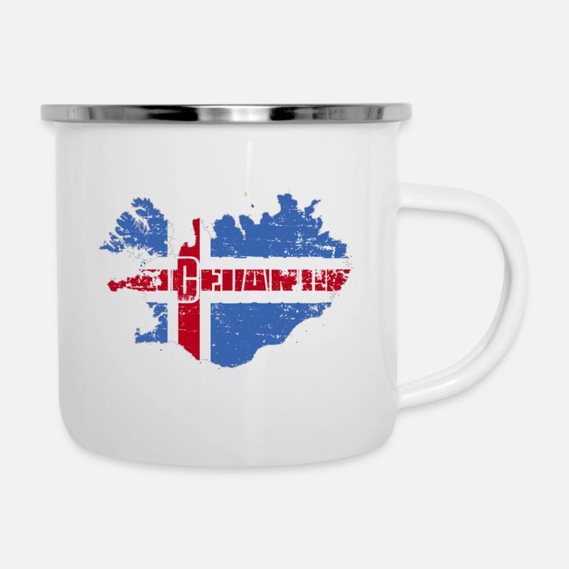 Iceland - Outline - Camper Mug - white
