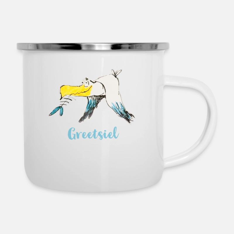 Funny seagull from Greetsiel - Camper Mug - white