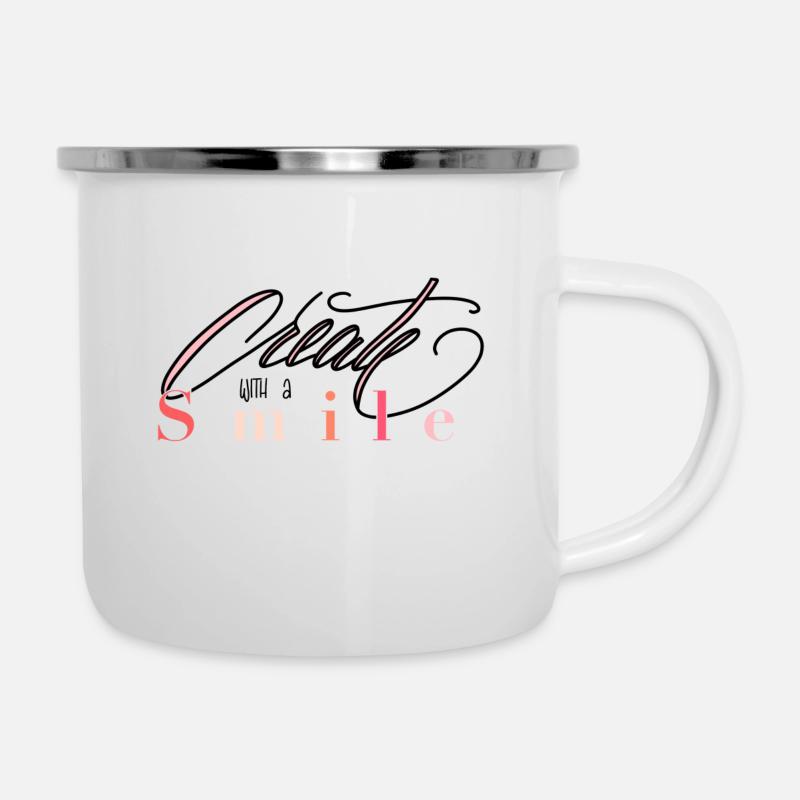Create with a smile - Emaille-Tasse - Weiß