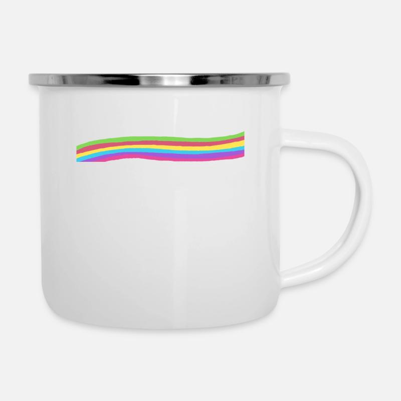 Rainbow colors wave decoration gift your text - Camper Mug - white