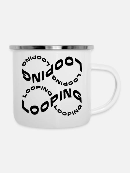 Looping Kopfüber - Emaille-Tasse - Weiß