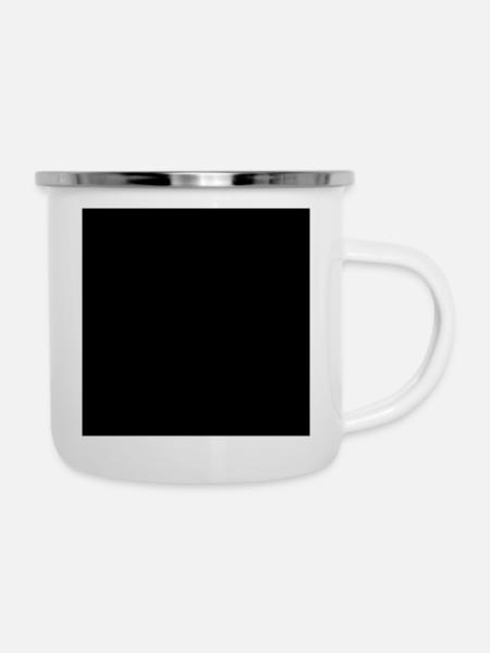 Hintergrund schwarz personalisierbar - Emaille-Tasse - Weiß