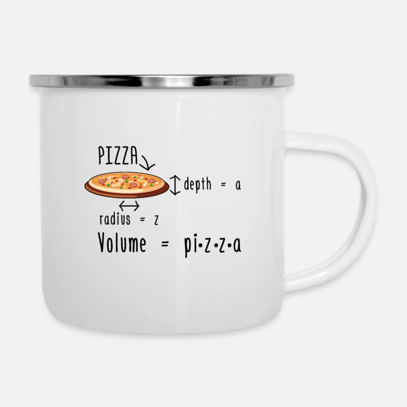Pizza de mathématicien | Idée cadeau maths mathématiques - Tasse émaillée - blanc