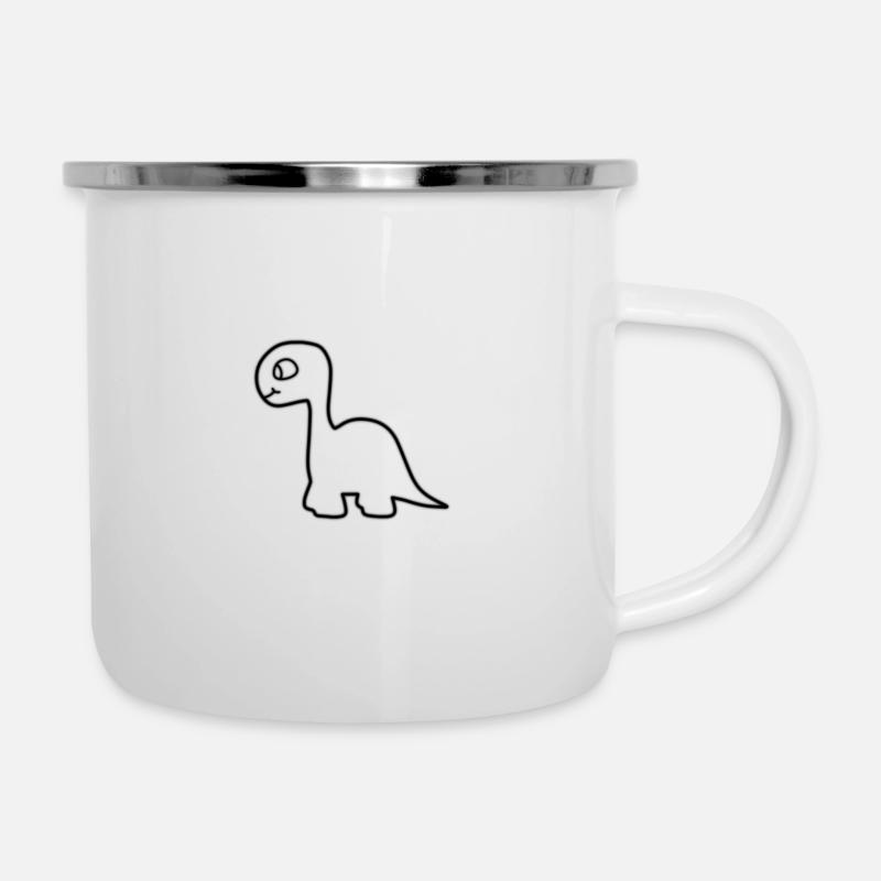 Dino Baby Neon - Emaille-Tasse - Weiß