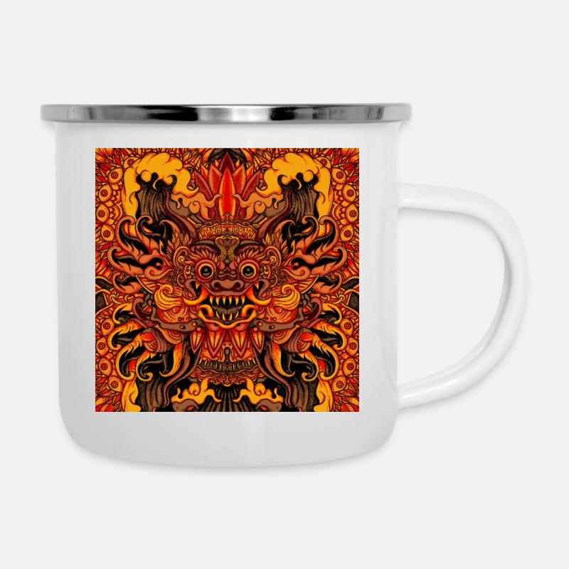 orange Bali - Tasse émaillée - blanc