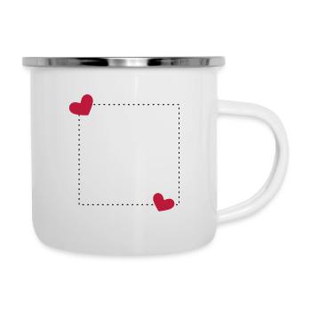 Heart frame ornament line decoration - Camper Mug - white - Right