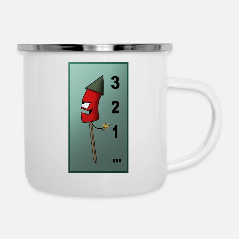 Sylvester 3 2 1 - Emaille-Tasse - Weiß