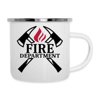 Fire Department - Fire Brigade - axes and flame - Camper Mug - white - Right