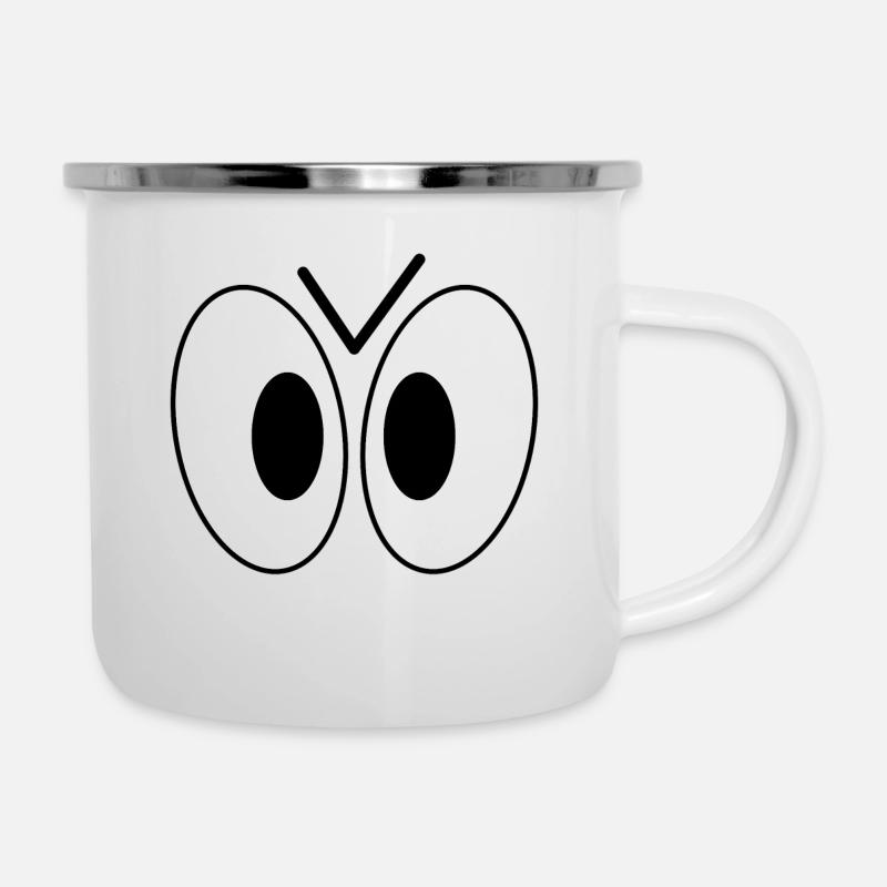 Augen - Emaille-Tasse - Weiß