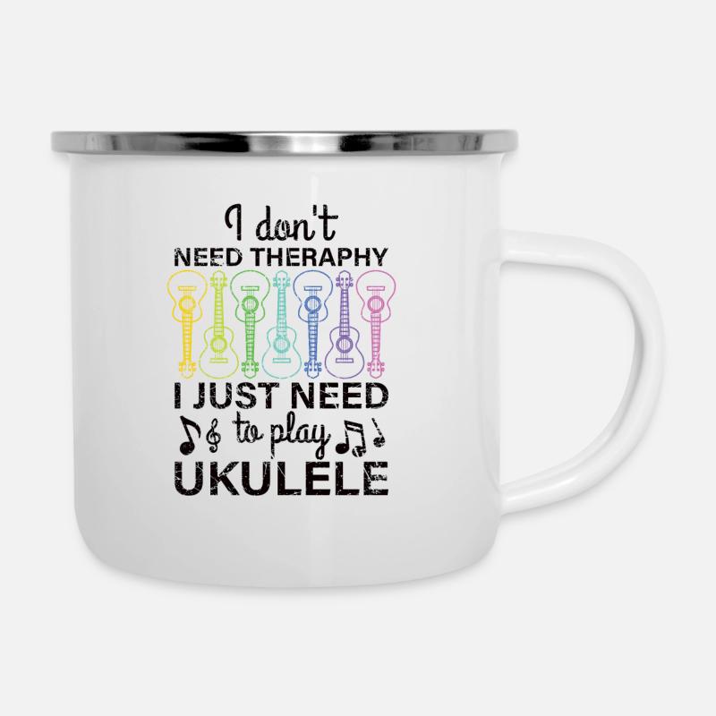 Ukulele Retro Spruch Witz Ukulelenunterricht - Emaille-Tasse - Weiß