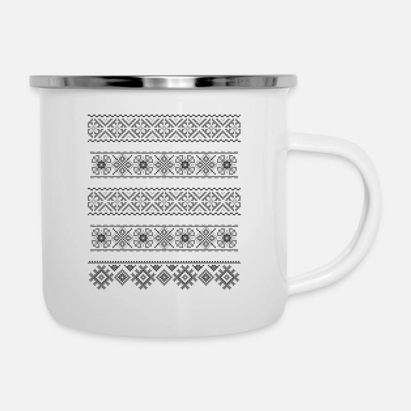Vrptze (Bänder) BoW - Emaille-Tasse - Weiß