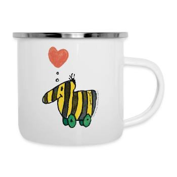 Janoschs Tigerente Herz Liebe - Emaille-Tasse - Weiß - Rechts