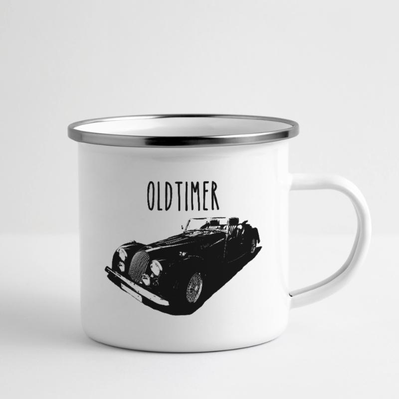 Britischer Oldtimer - Plus4 oder Plus8 Emaille-Tasse