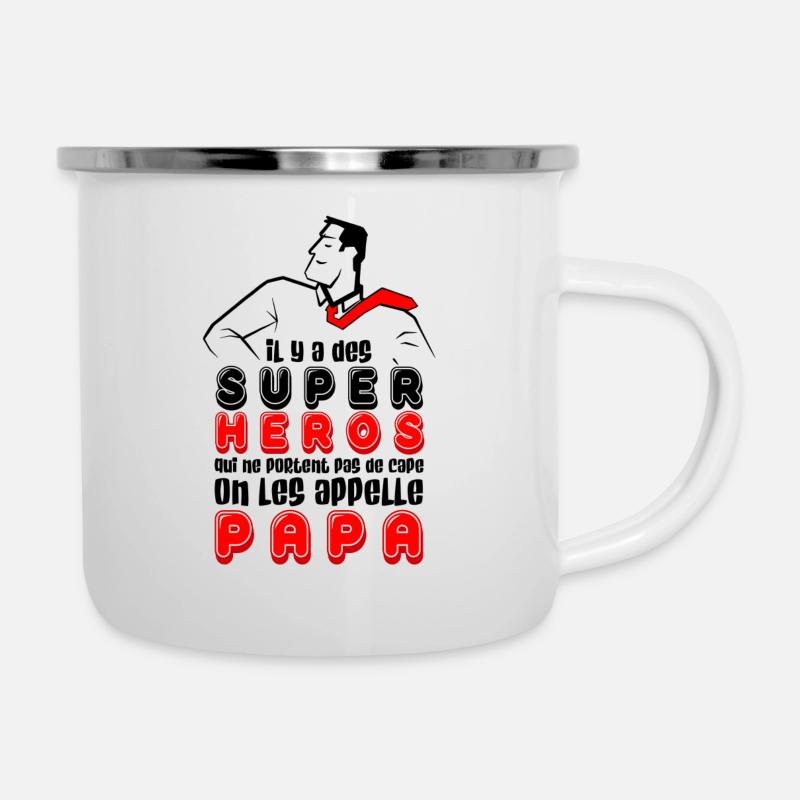 Super papa - Tasse émaillée - blanc
